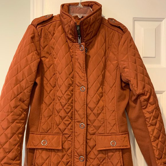 Mo-Ka Jackets & Blazers - Orange Quilted Jacket Stitch Fix